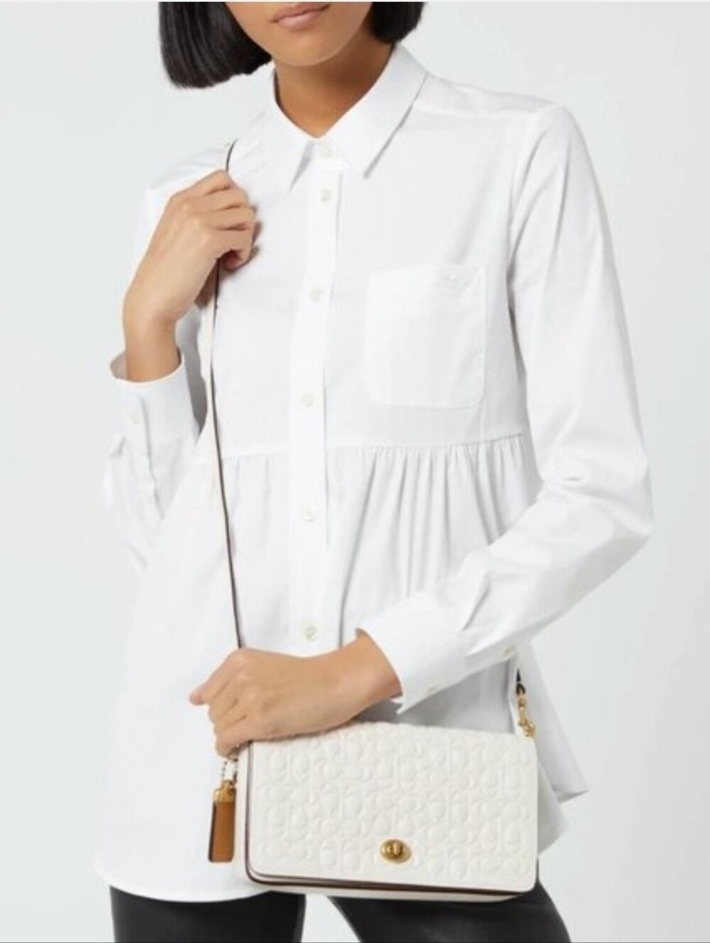 Dinky Coach Handbag In Chalk White